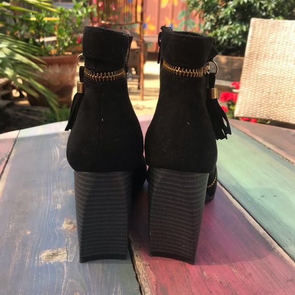 ❌SOLD❌ Black Suede Wedge Heel Booties - Picture 7 of 8